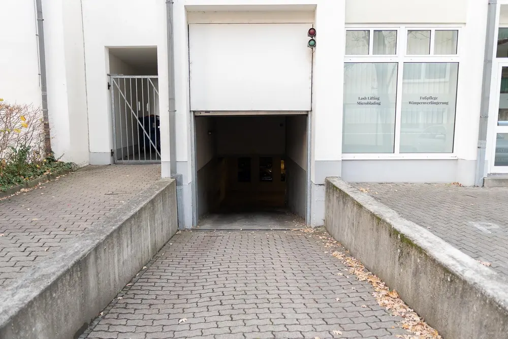 Driveway to the underground garage
