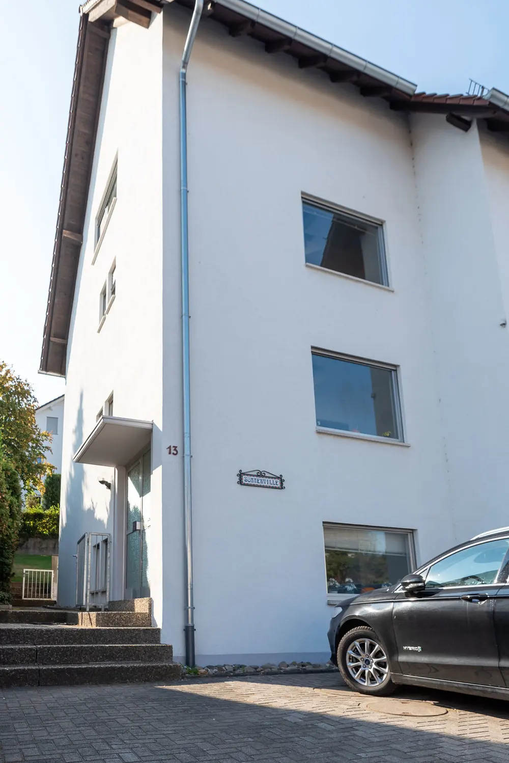 House entrance and street side